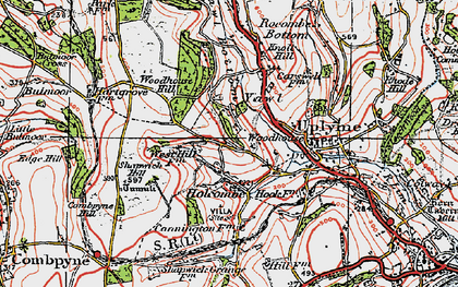 Old map of Holcombe in 1919