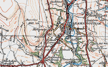 Old map of Holcombe in 1924