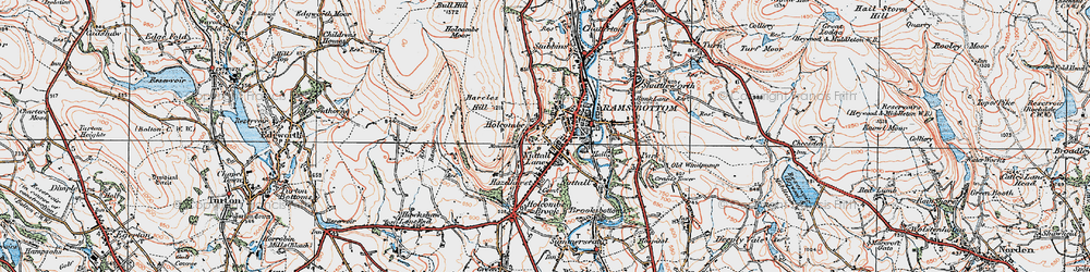 Old map of Holcombe in 1924