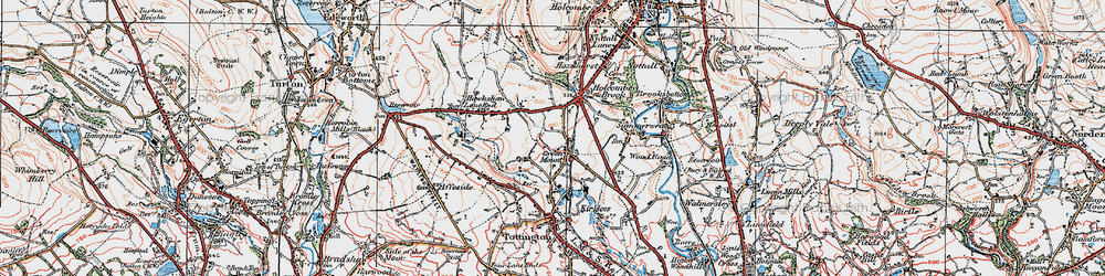 Old map of Holcombe Brook in 1924