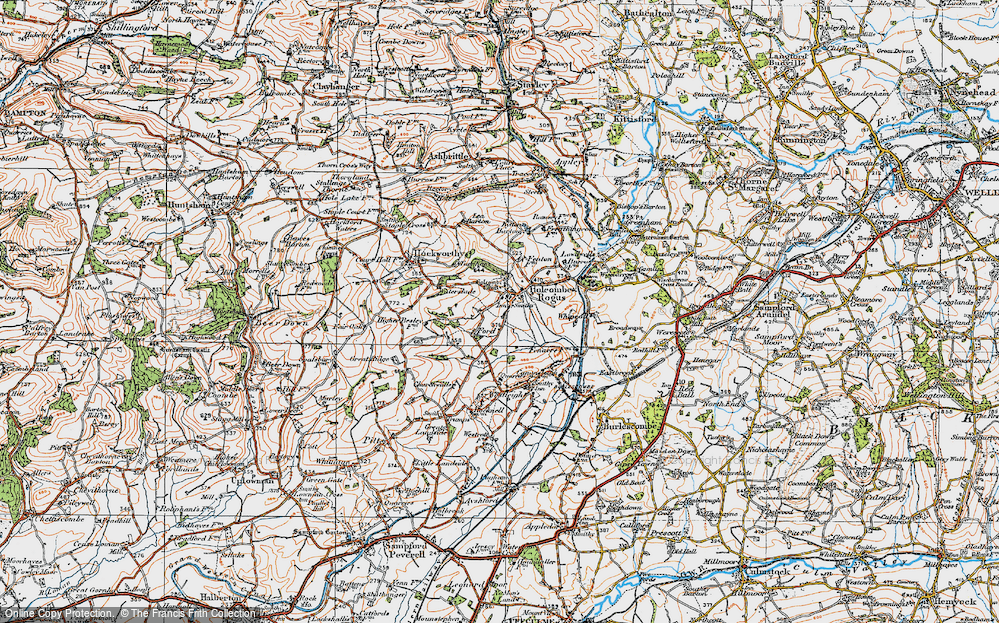 Old Map of Holcombe Rogus, 1919 in 1919