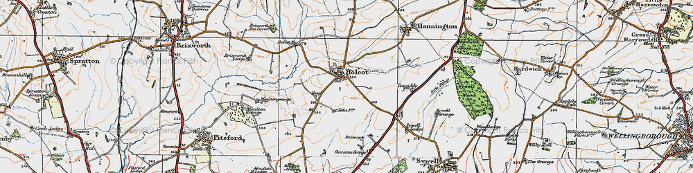 Old map of Holcot in 1919
