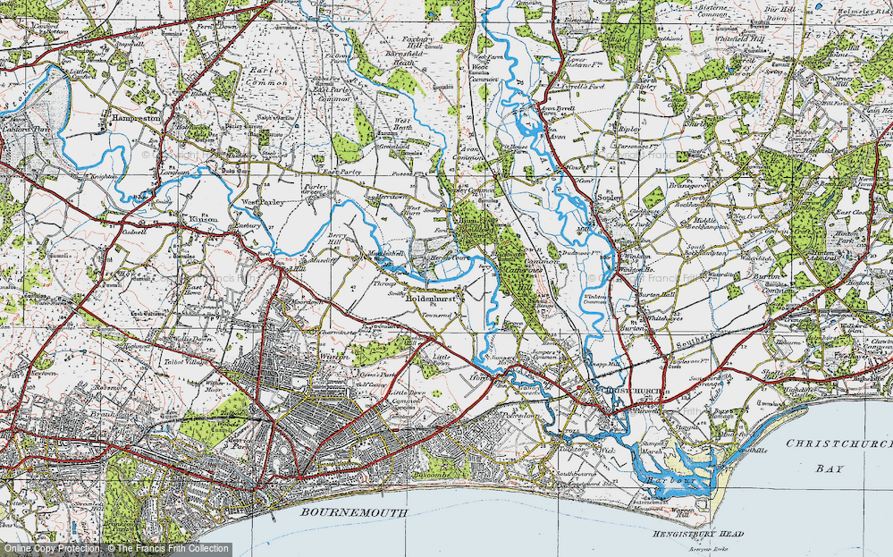 Old Map of Holdenhurst, 1919 in 1919