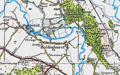 Old map of Holdenhurst in 1919