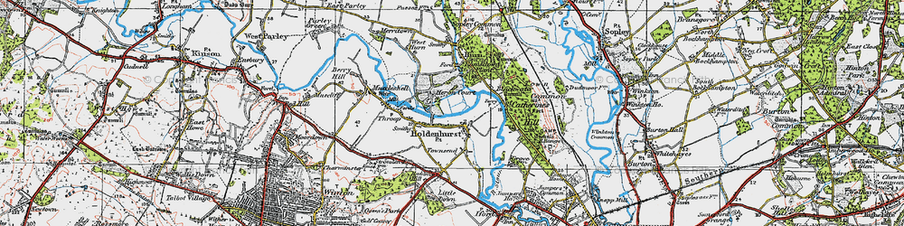 Old map of Holdenhurst in 1919