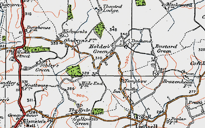 Old map of Holder's Green in 1919