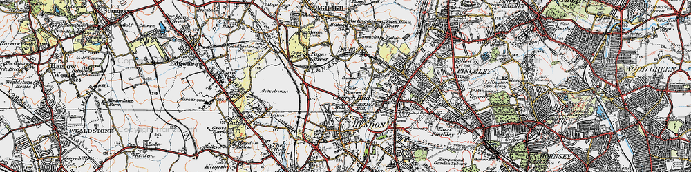 Old map of Holders Hill in 1920