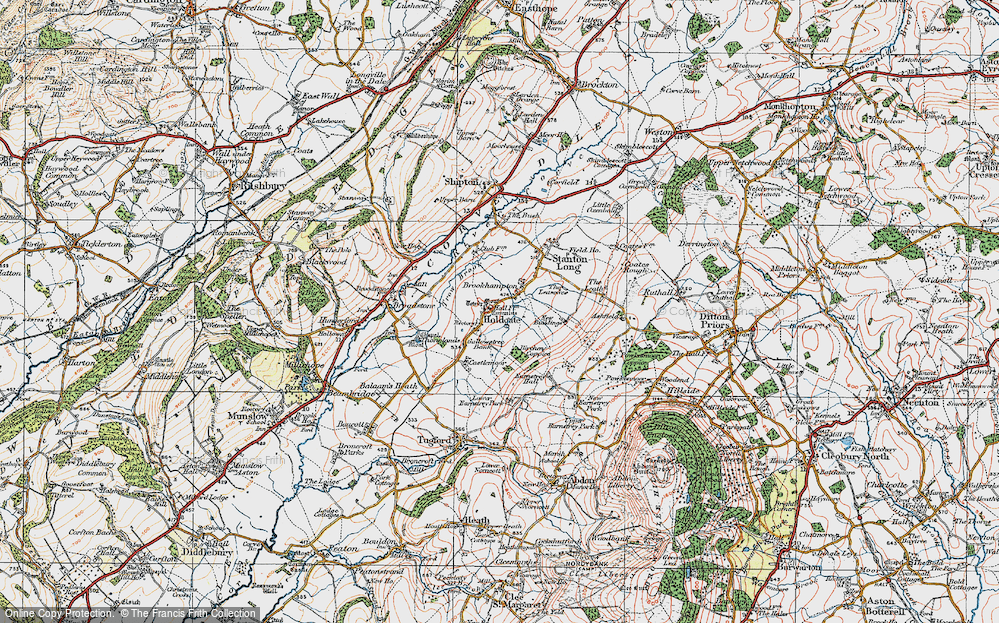 Old Map of Historic Map covering Birchen Coppice in 1921