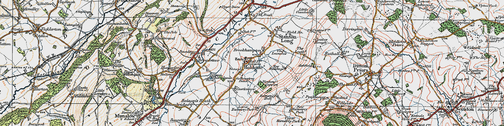Old map of Holdgate in 1921