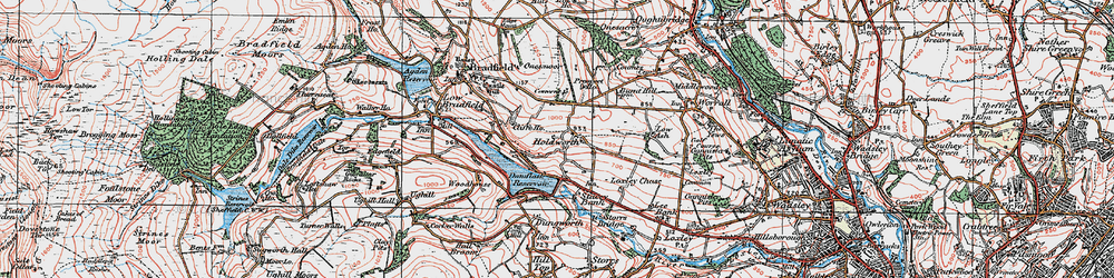 Old map of Holdworth in 1923