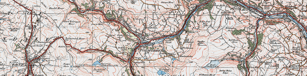 Old map of Hole Bottom in 1925