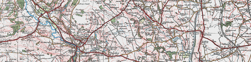 Old map of Holestone in 1923