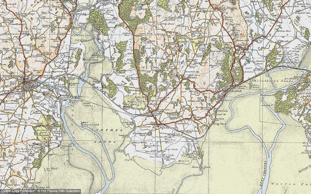 Old Map of Historic Map covering Bigland Scar in 1925
