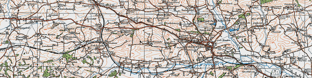Old map of Hollacombe in 1919