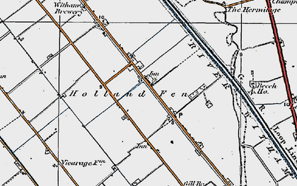Old map of Holland Fen in 1922