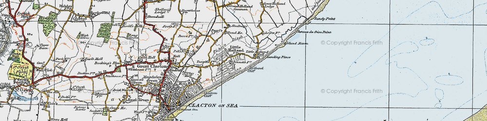 Old map of Holland-on-Sea in 1921
