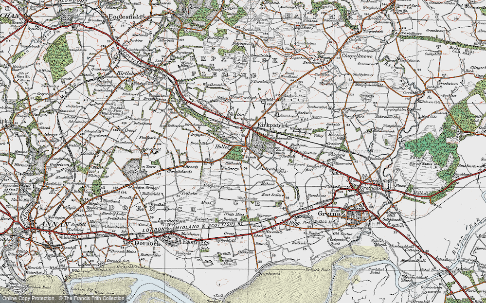 Old Map of Historic Map covering West Scales in 1925