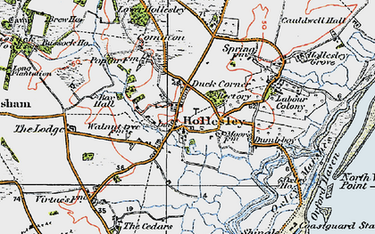 Old map of Hollesley in 1921