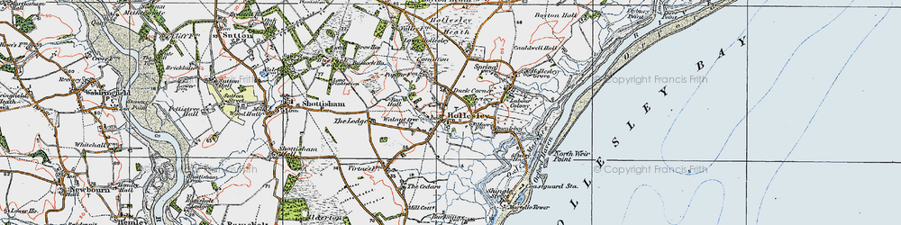 Old map of Hollesley in 1921