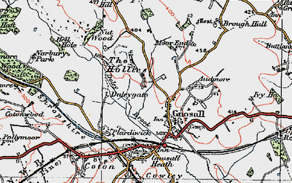 Old map of Hollies Common in 1921