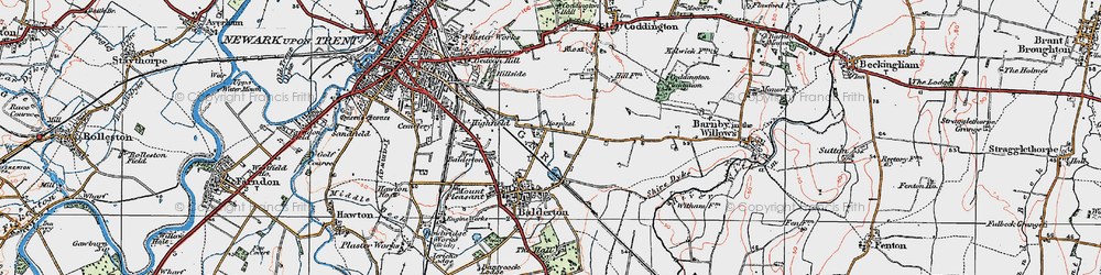 Old map of Hollies, The in 1921