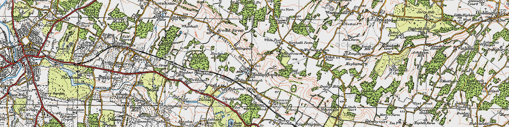 Old map of Hollingbourne in 1921
