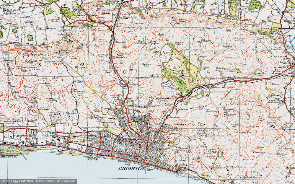 Old Map of Hollingbury, 1920 in 1920