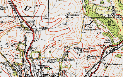 Old map of Hollingbury in 1920