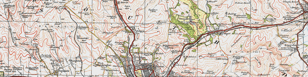 Old map of Hollingbury in 1920