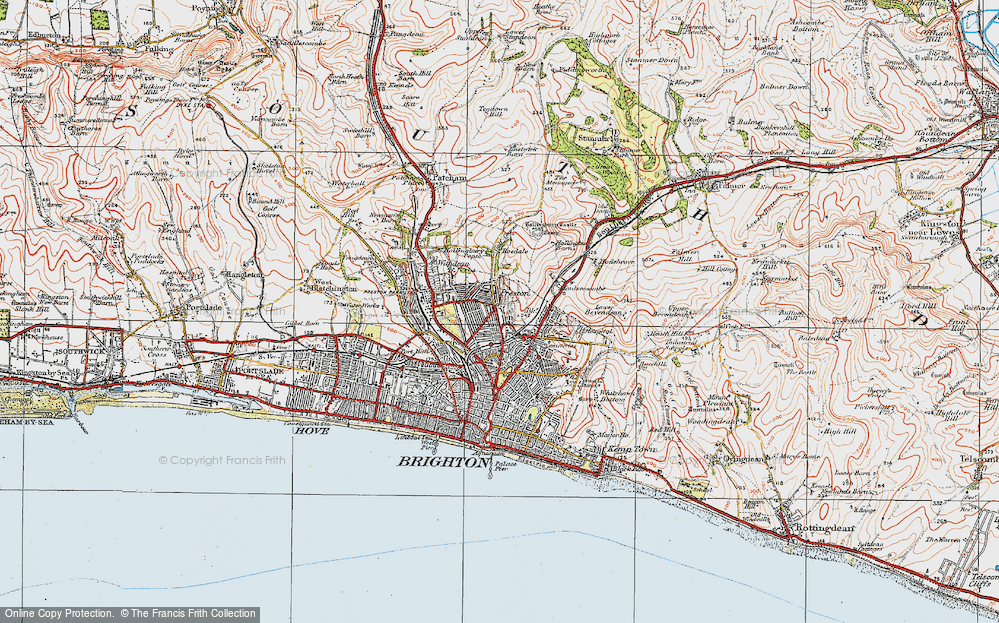 Old Map of Hollingdean, 1920 in 1920