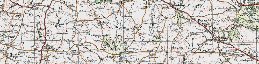 Old map of Wormsley in 1921