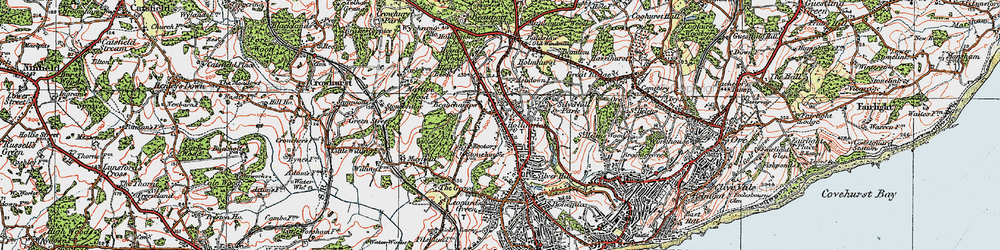 Old map of Hollington in 1921
