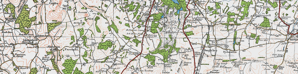 Old map of Hollington Cross in 1919