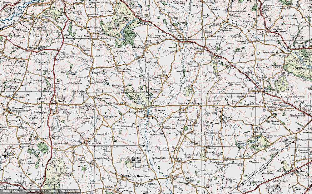 Old Map of Historic Map covering Ardsley Ho in 1921