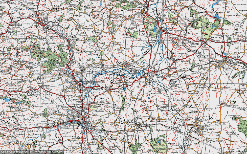 Old Map of Hollingwood, 1923 in 1923