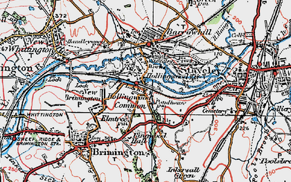 Old map of Hollingwood in 1923
