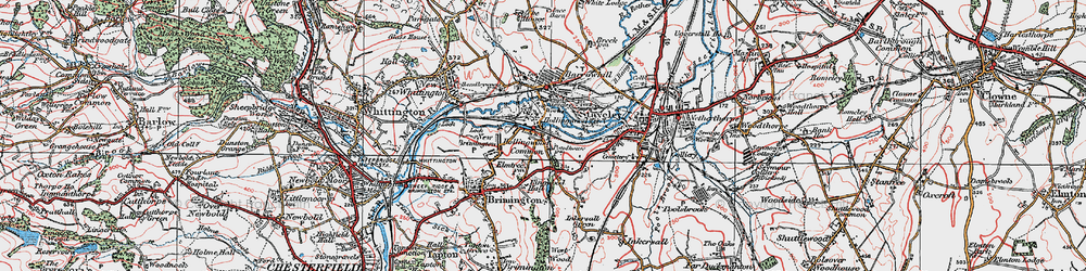 Old map of Hollingwood in 1923