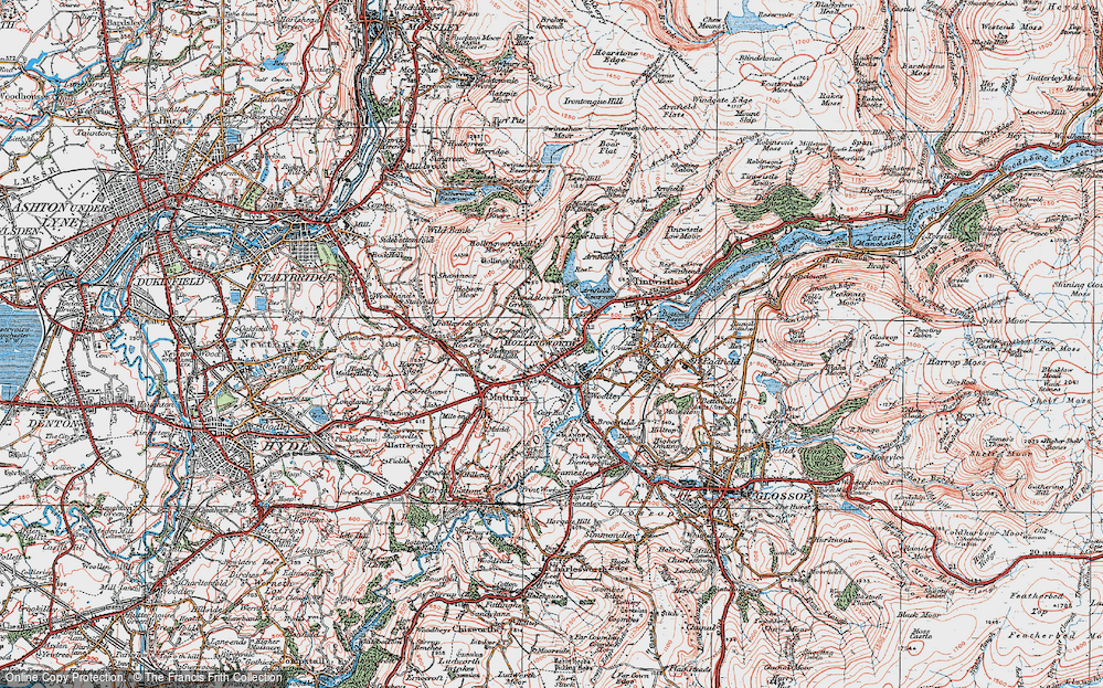 Old Map of Hollingworth, 1924 in 1924