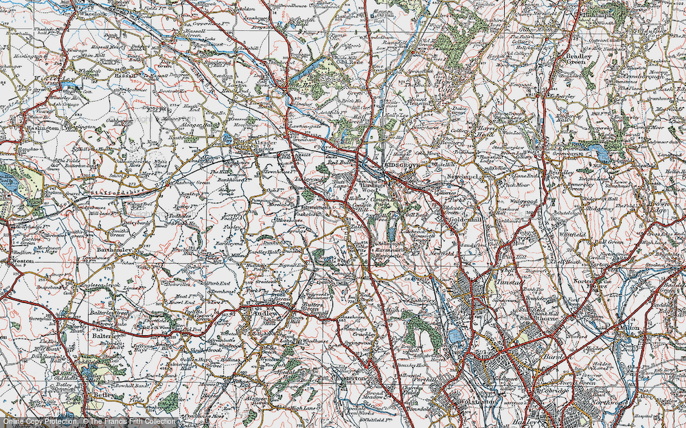 Old Map of Hollins, 1921 in 1921