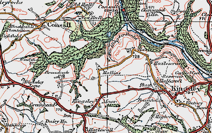 Old map of Hollins in 1921