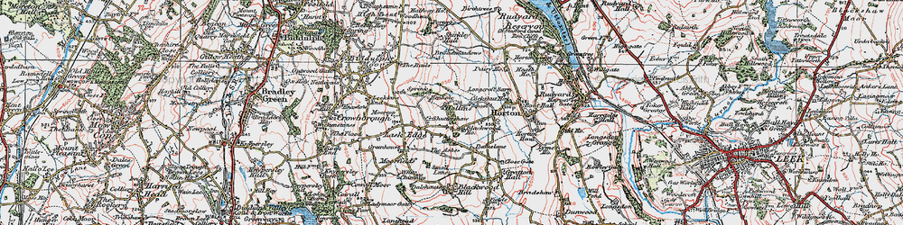 Old map of Hollins in 1923