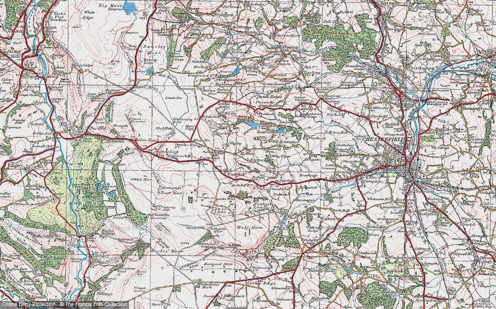 Old Map of Hollins, 1923 in 1923