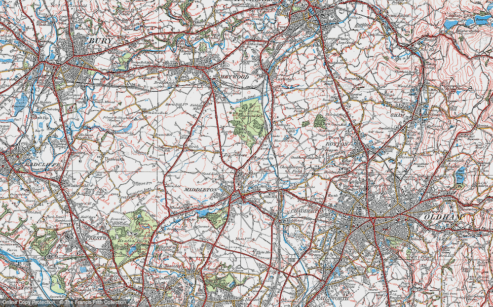 Old Map of Hollins, 1924 in 1924