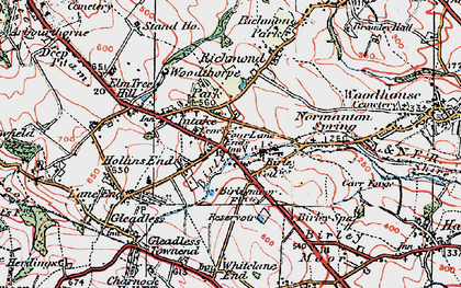 Old map of Hollins End in 1923