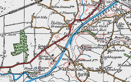 Old map of Hollins Green in 1923