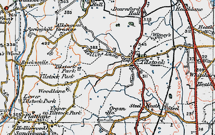 Old map of Hollins Lane in 1921