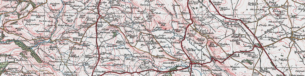 Old map of Hollinsclough in 1923