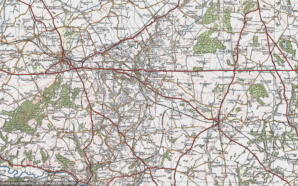 Old Map of Hollinswood, 1921 in 1921