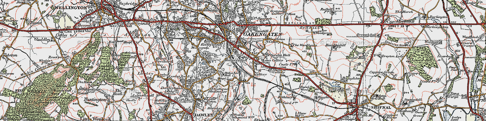 Old map of Hollinswood in 1921