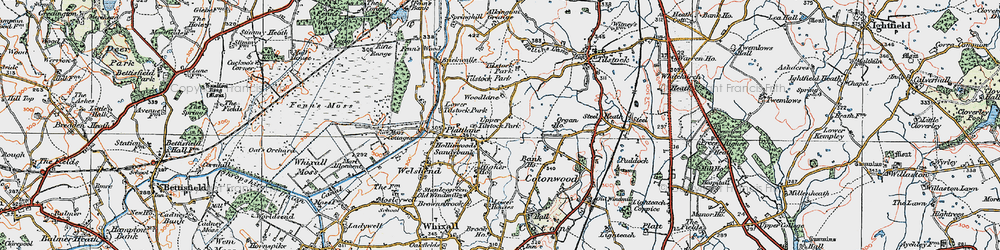 Old map of Hollinwood in 1921